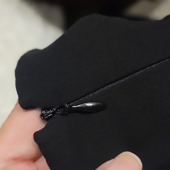 Anne Klein Rhinestone Black Silk Halter Midi Dress - Picture 6 of 6